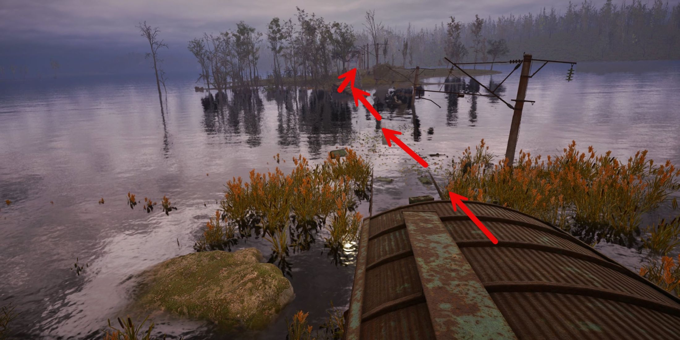 Cross the Lake by jumping over submerged trains Business with Owl Stalker 2