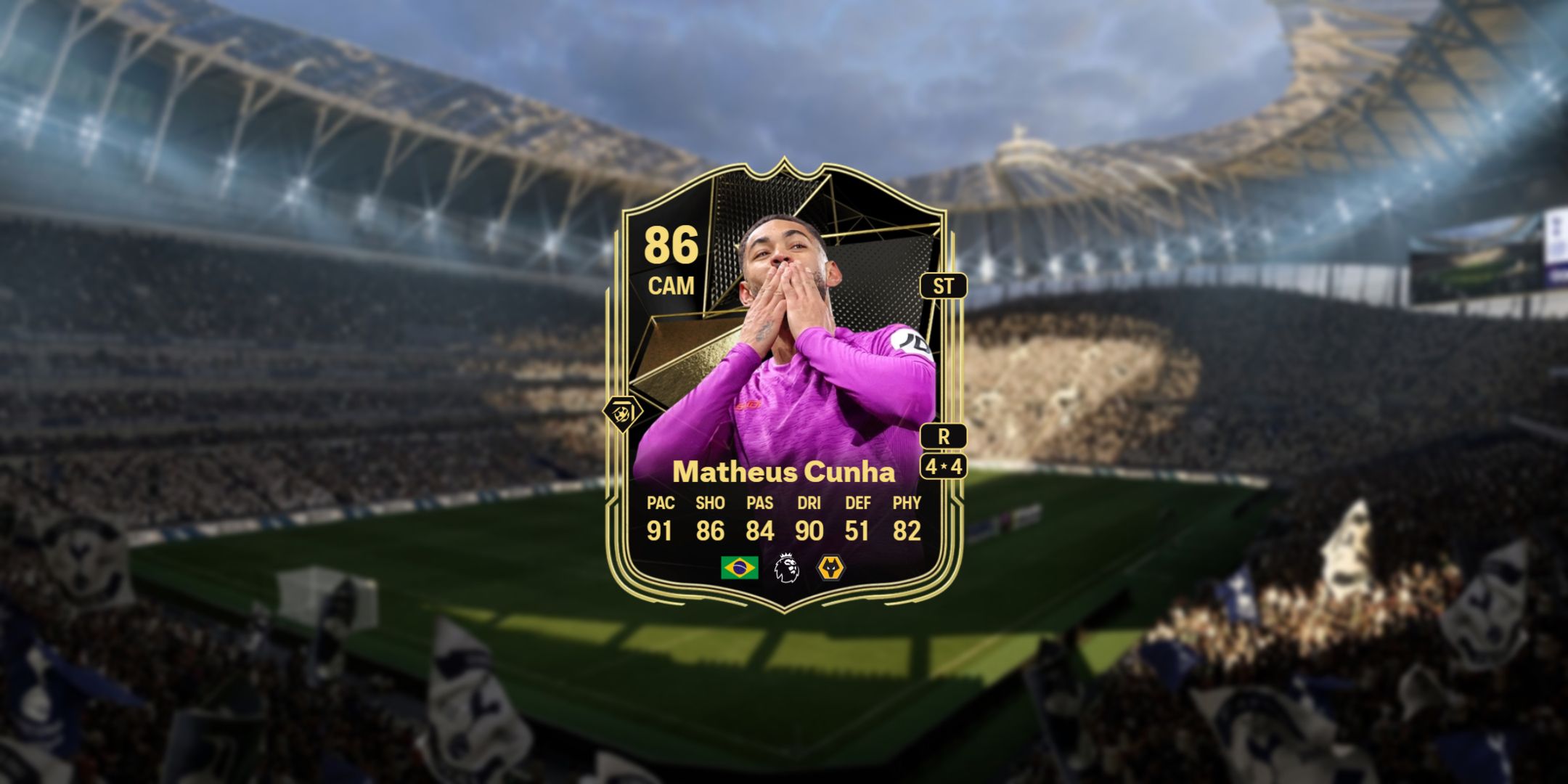 Matheus Cunha's card in EA Sports FC 25.