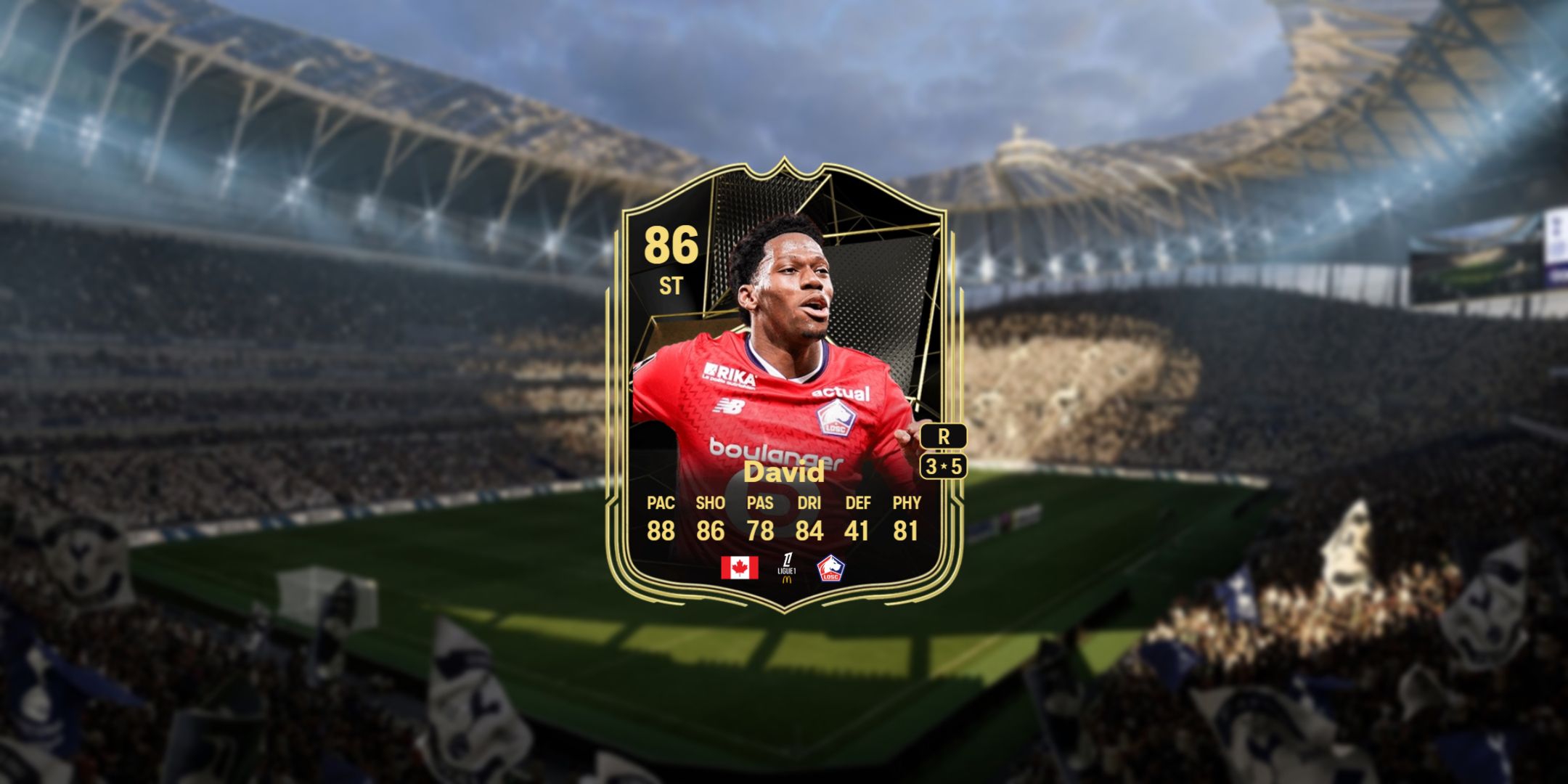 Jonathan David's card in EA Sports FC 25.