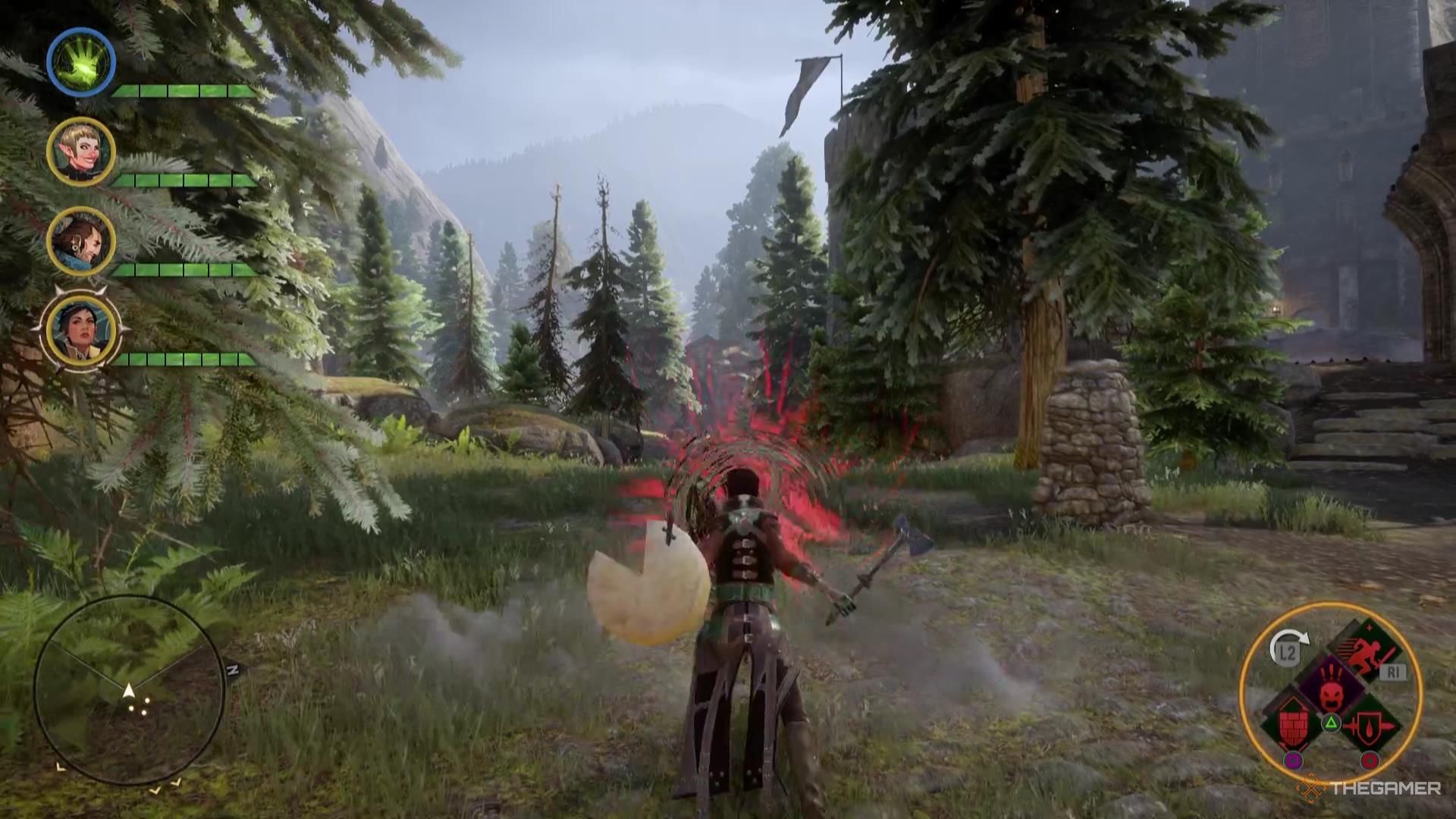 Cassandra using her Challenge skill in Dragon Age: Inquisition.