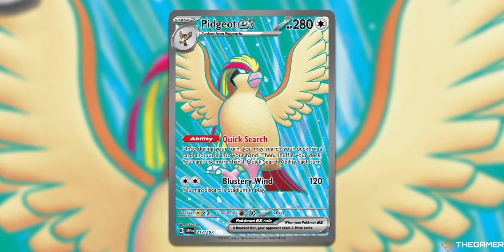 Ultra Rare Pidgeot Ex from Pokemon TCG Obsidian Flames