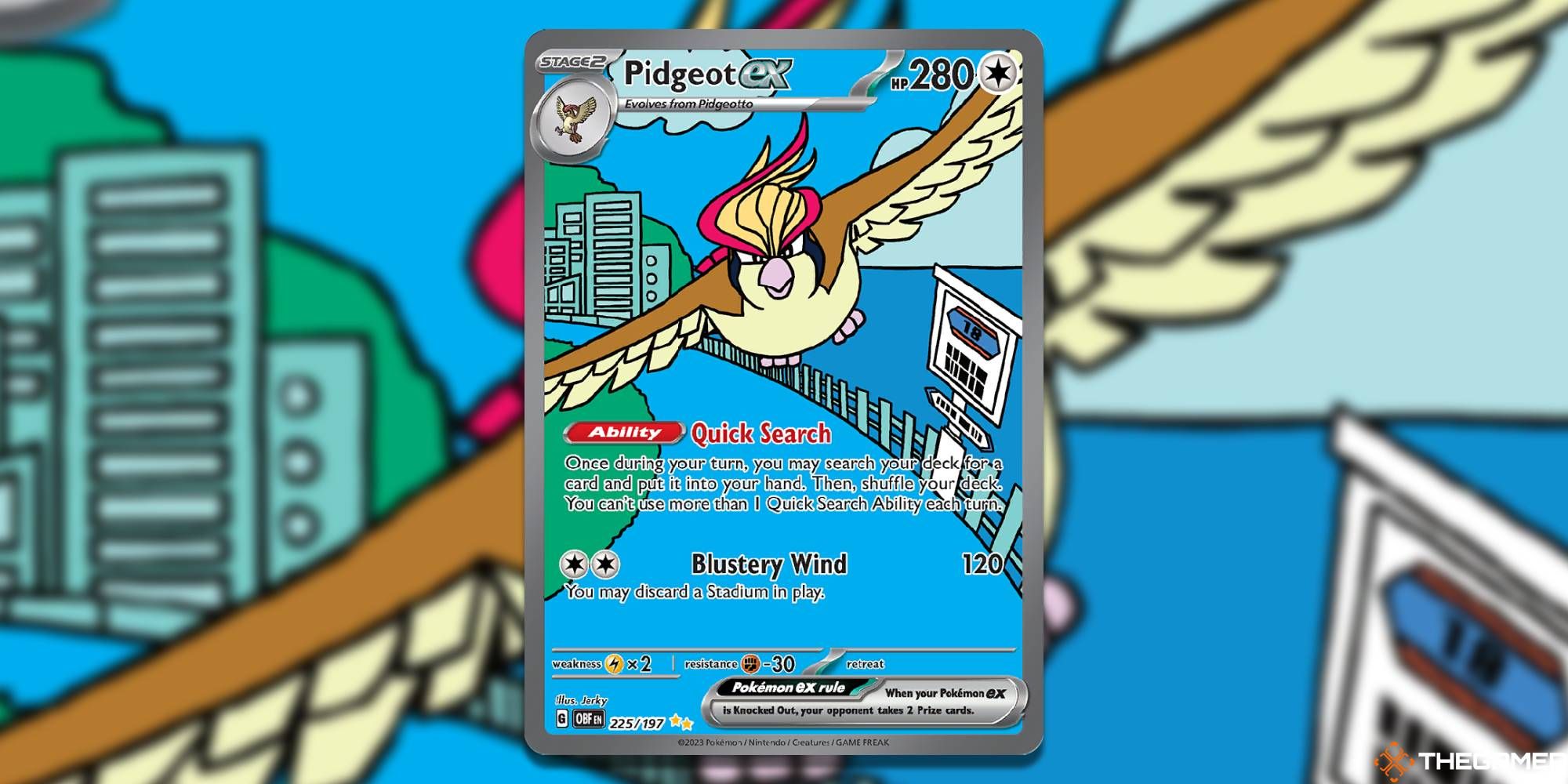 special illustration rare Pidgeot ex from Pokemon TCG Obsidian Flames