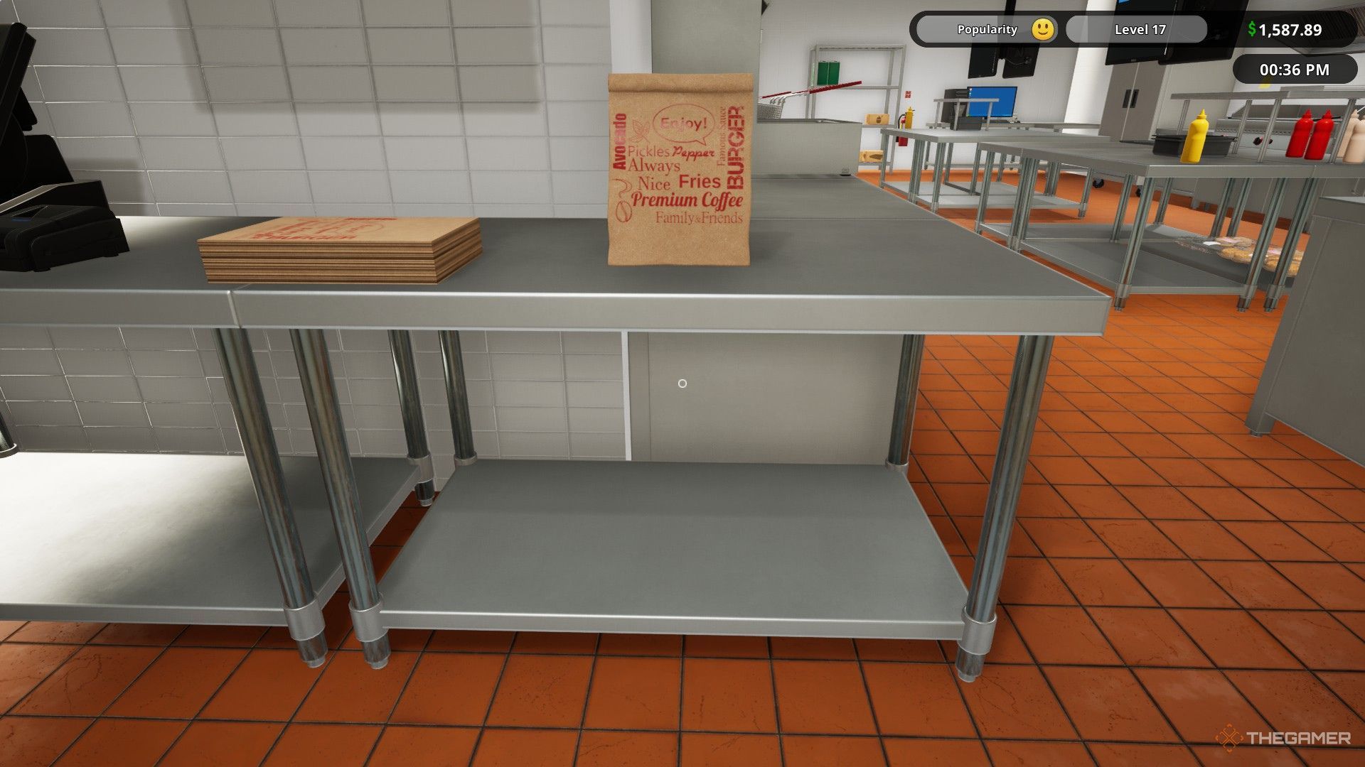 The image shows a paper bag in Fast Food Simulator.