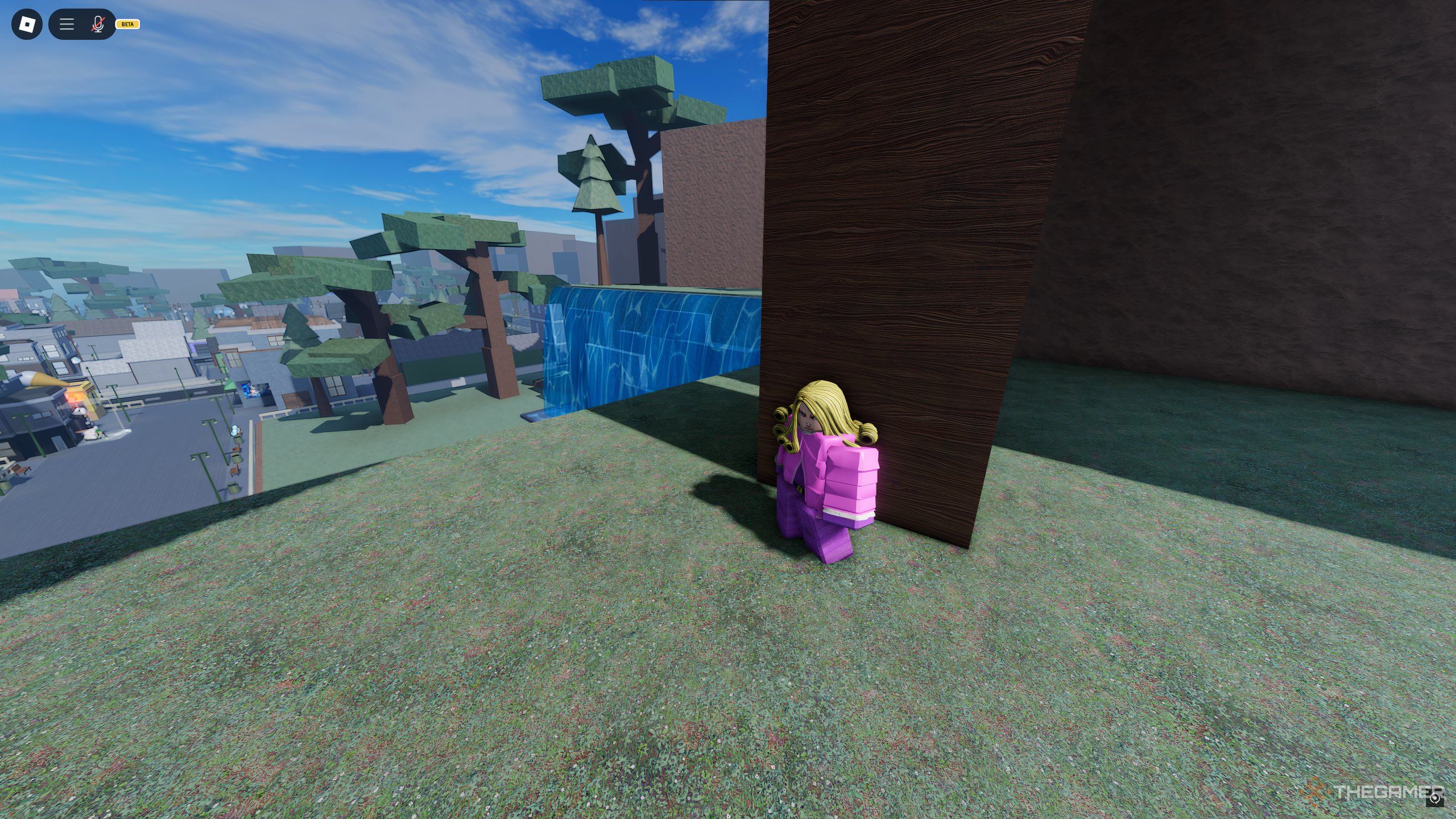 Funny Valentine, waiting with the D4C: Love Train questline in Roblox: A Universal Time.