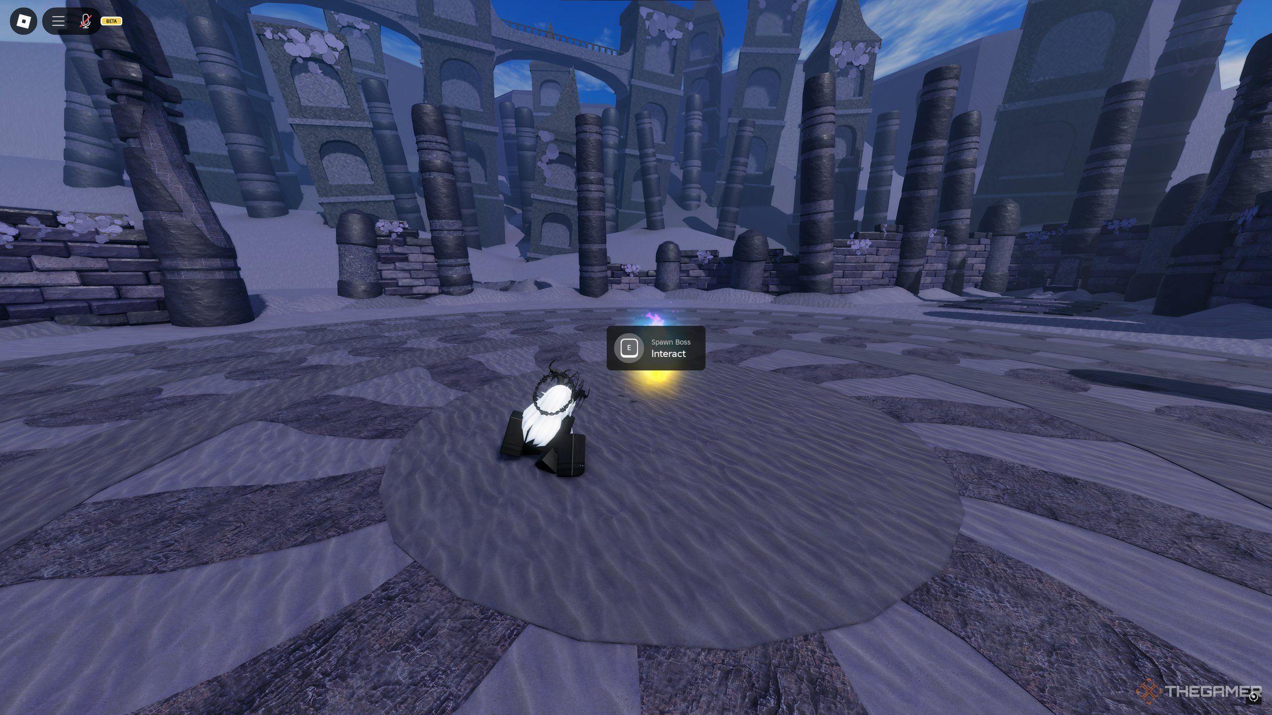 The Boss Summoner in the Domain Of The Forgotten, in Roblox: A Universal Time.