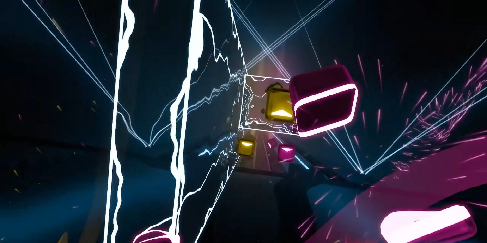 Beats And Obstacles Ahead In Beat Saber.