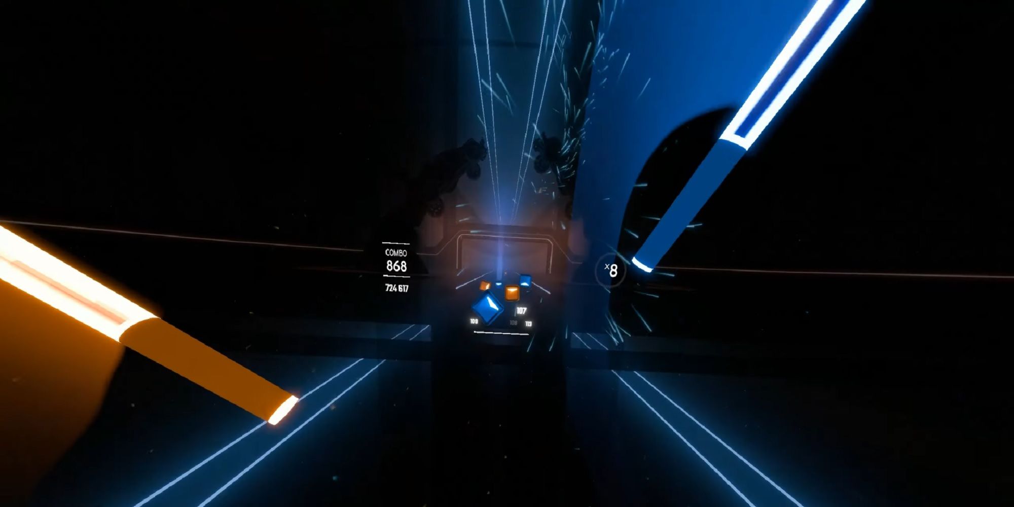 Beats Fly Through The Goal Posts In Beat Saber.