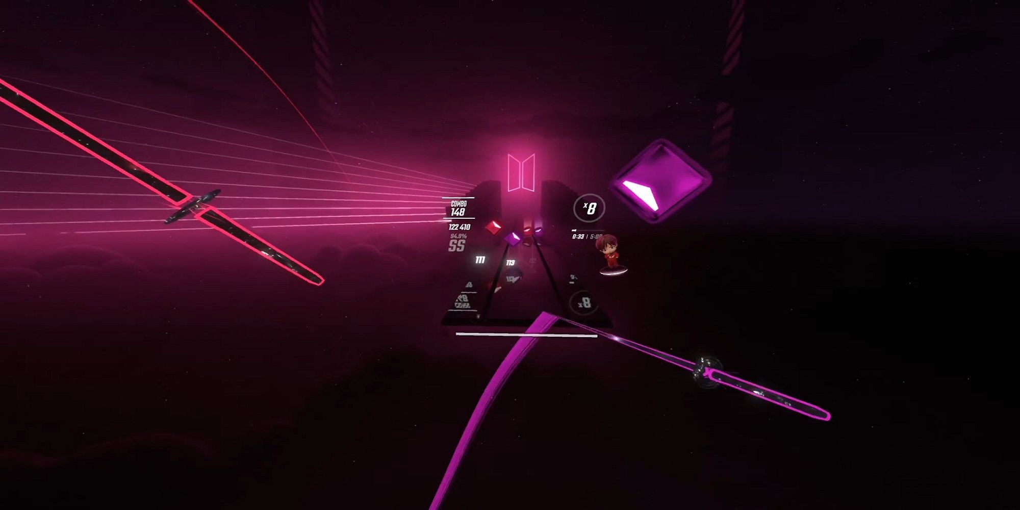 j-hope In MIC Drop's Beatmap  In Beat Saber.