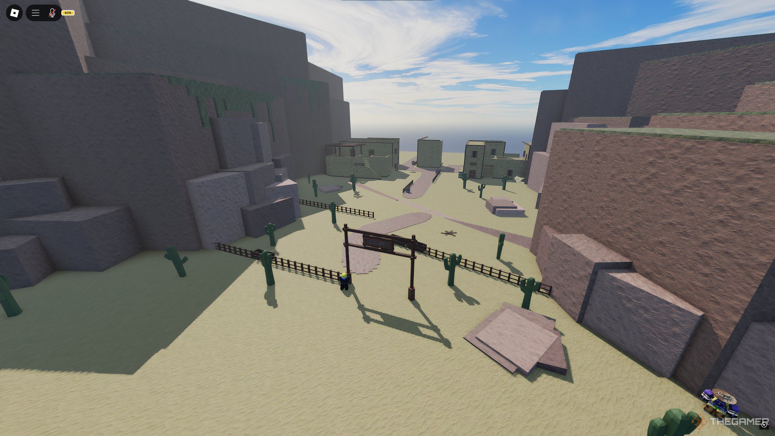 Alabasta Town, where the Tusk Act 4 quest takes place, in Roblox: A Universal Time.