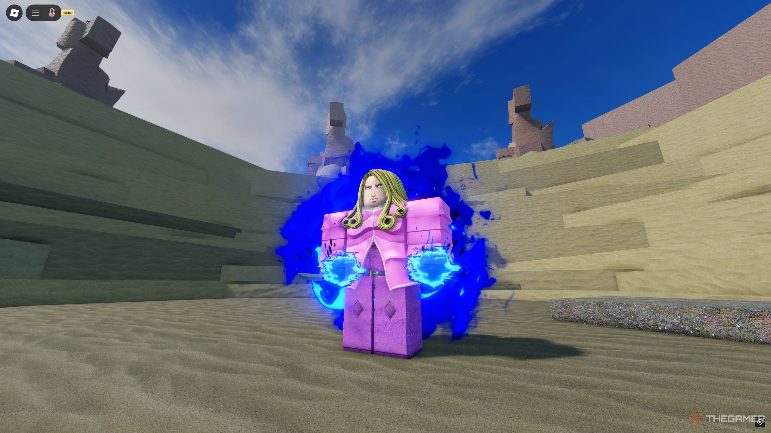 The Funny Valentine boss, the final boss of the Tusk questline in Roblox: A Universal Time.