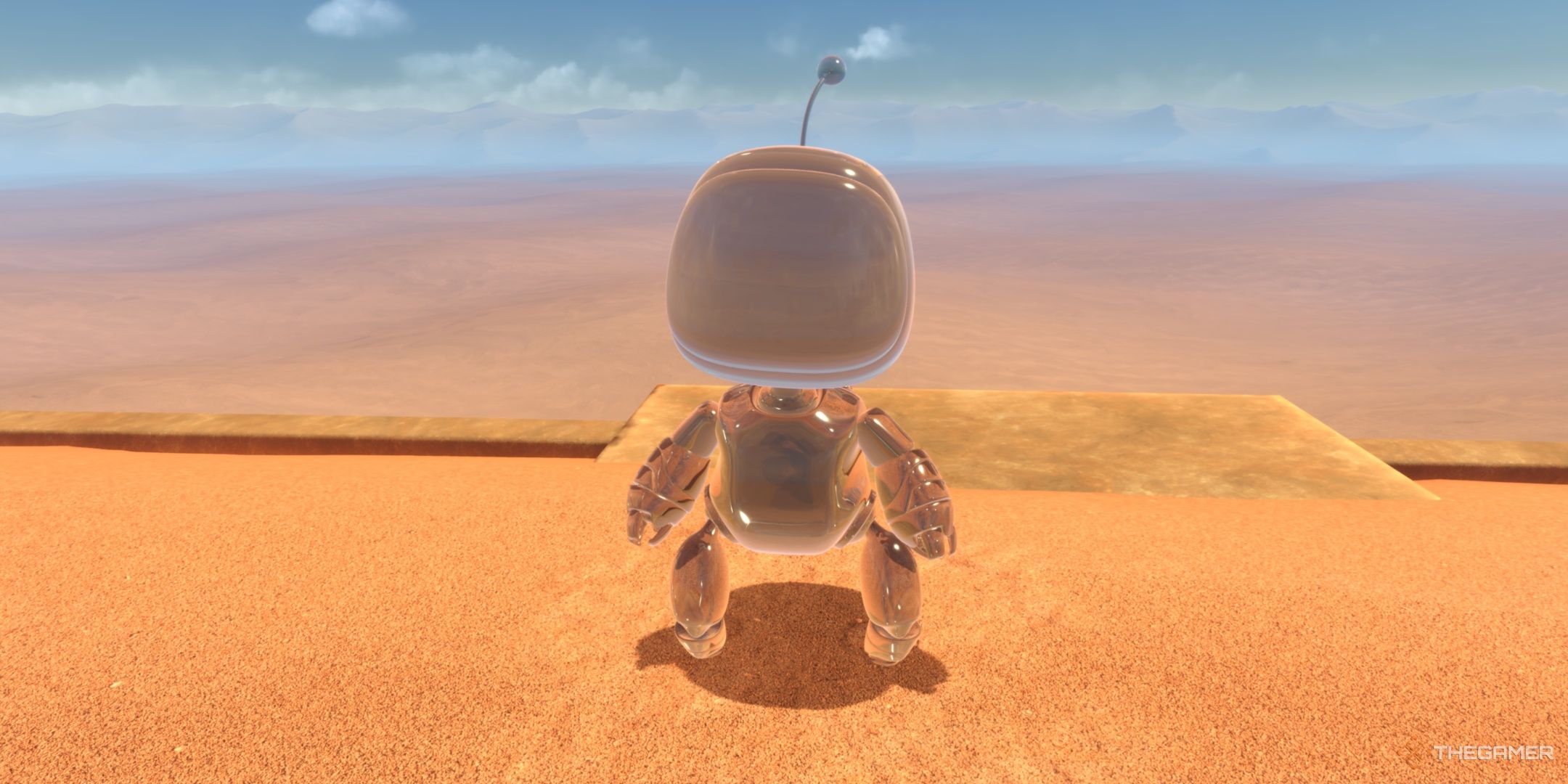 Astro wearing the Stealth skin in Astro Bot.