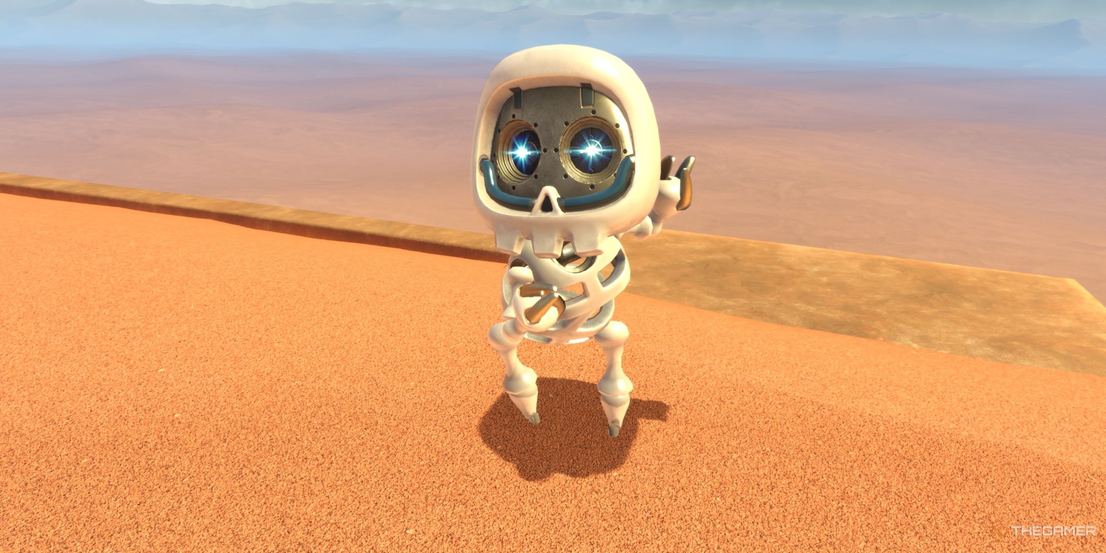 Astro wearing the Skelly skin in Astro Bot.