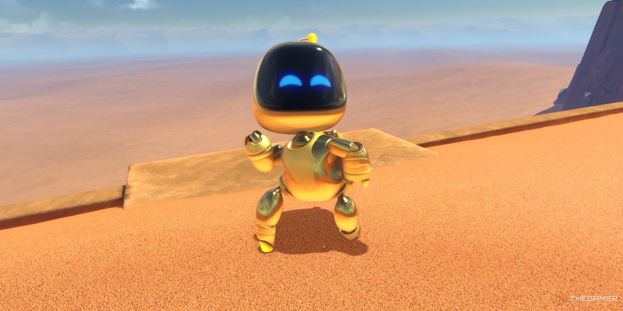 Astro wearing the Golden skin in Astro Bot.