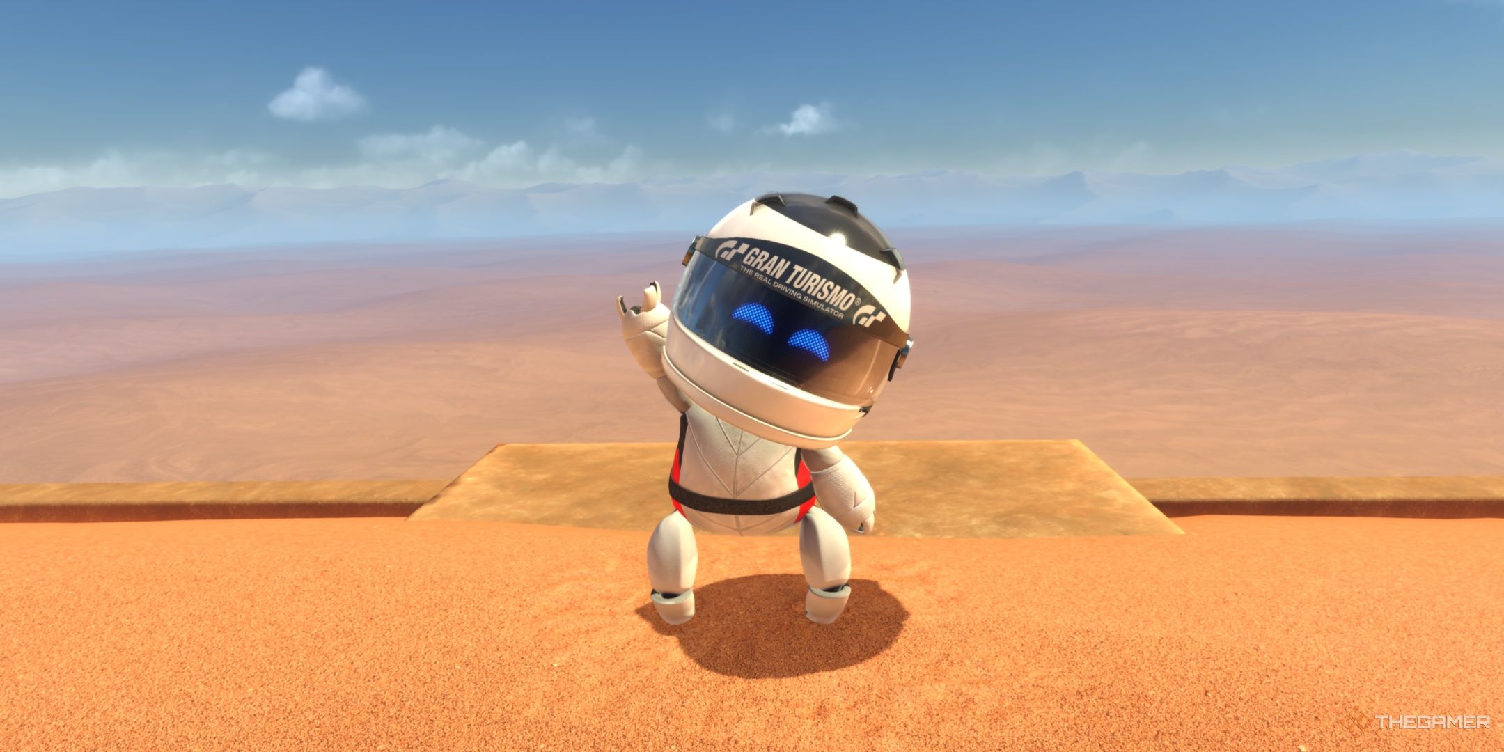 Astro wearing the Pro Driver skin in Astro Bot.