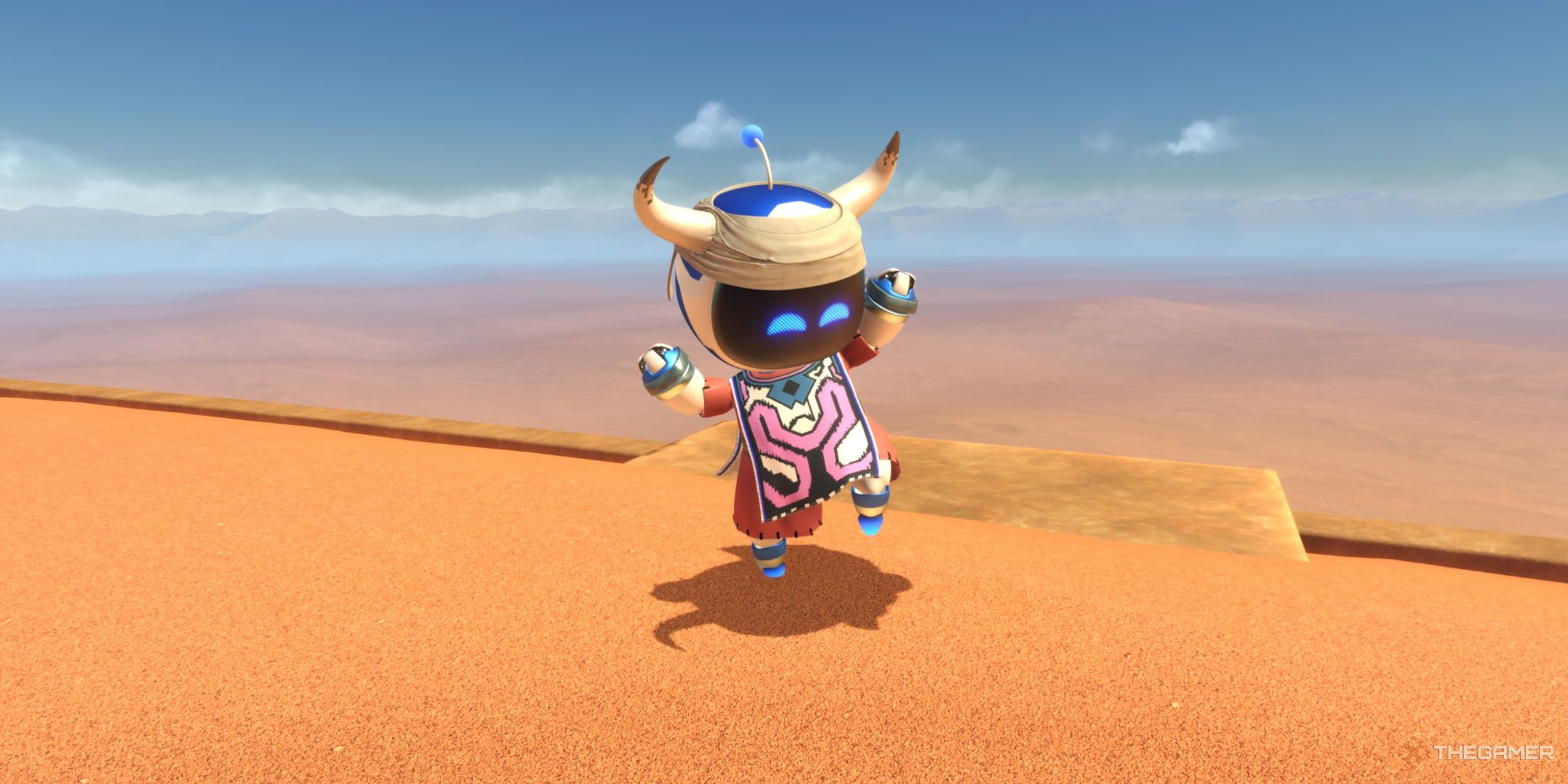 Astro wearing the Horned Protector skin in Astro Bot.