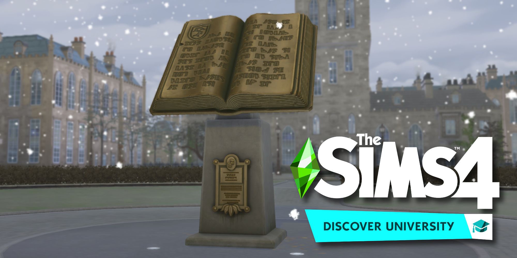 Light snow at Britechester University in Britechester, a cold world in The Sims 4.