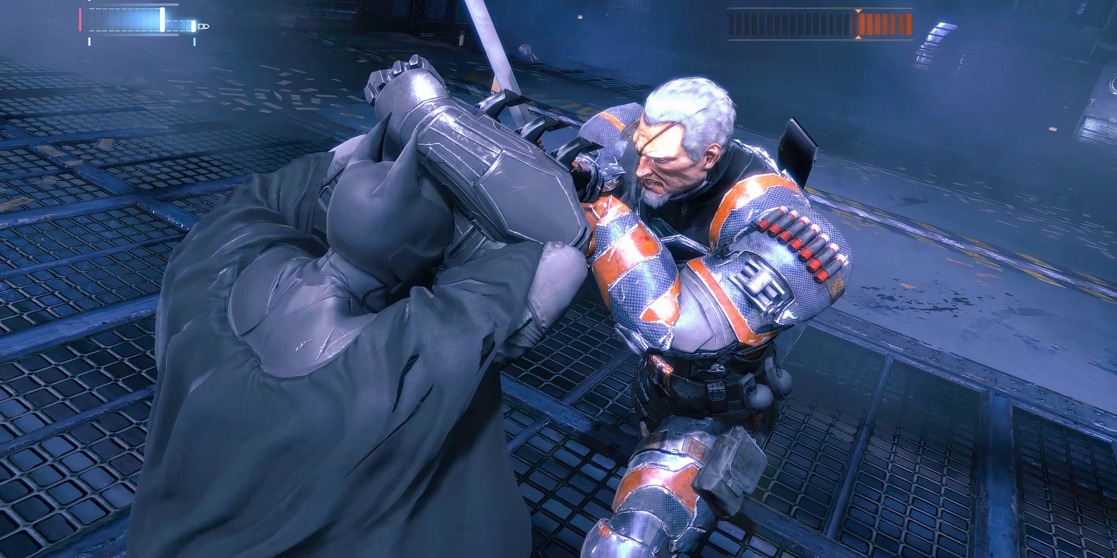 Batman Sparring With Deathstroke in Batman Arkham Origins