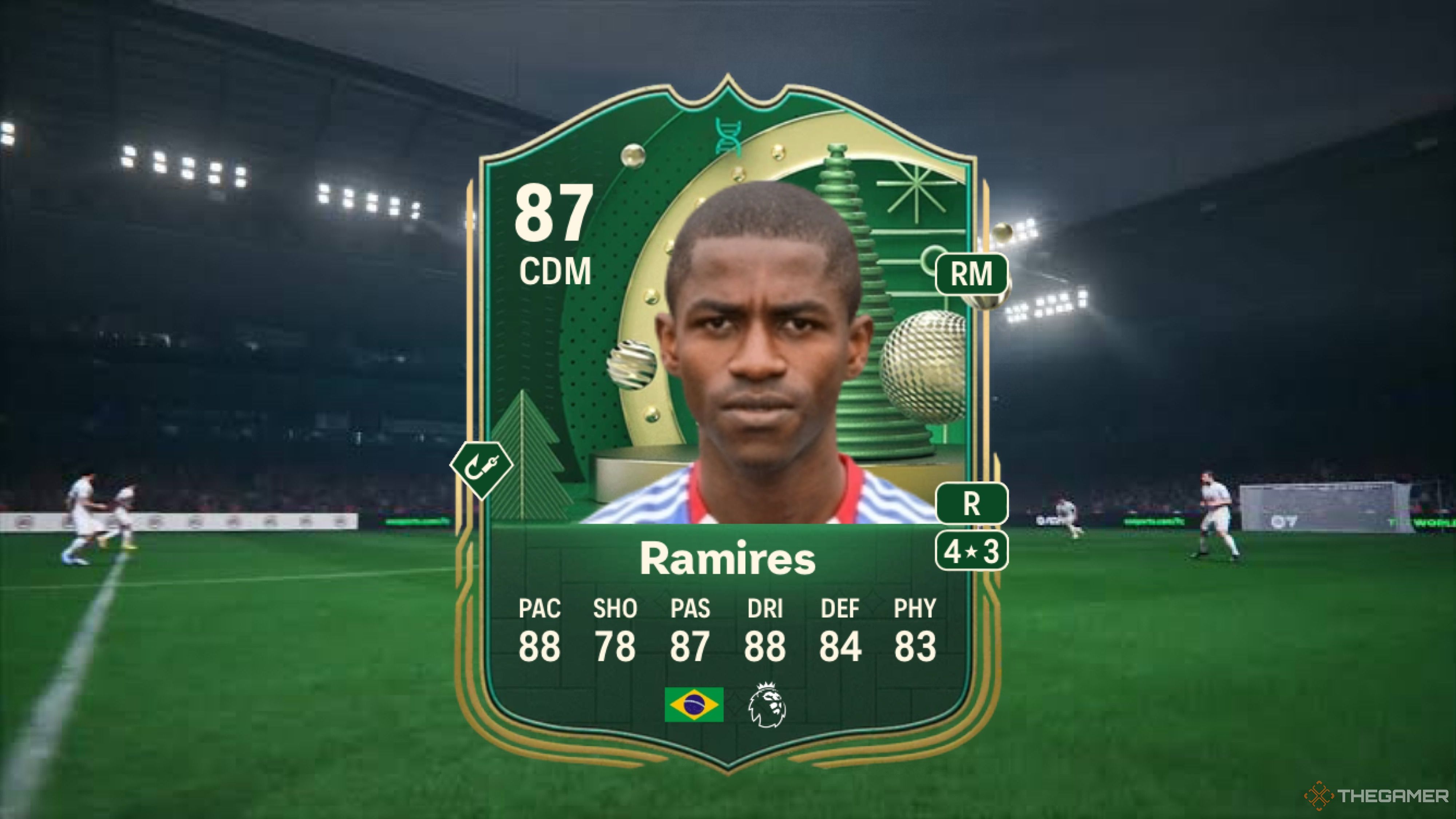 Image showing Ramires card against a faded stadium background.