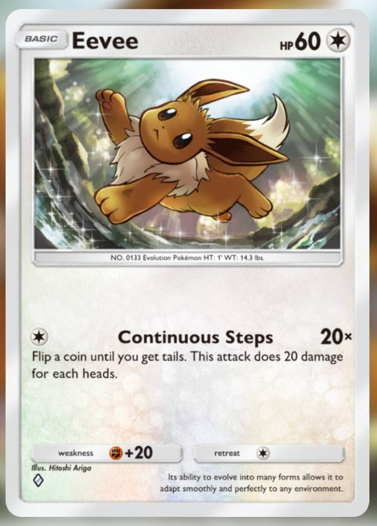 The Eevee card from Mythical Island.