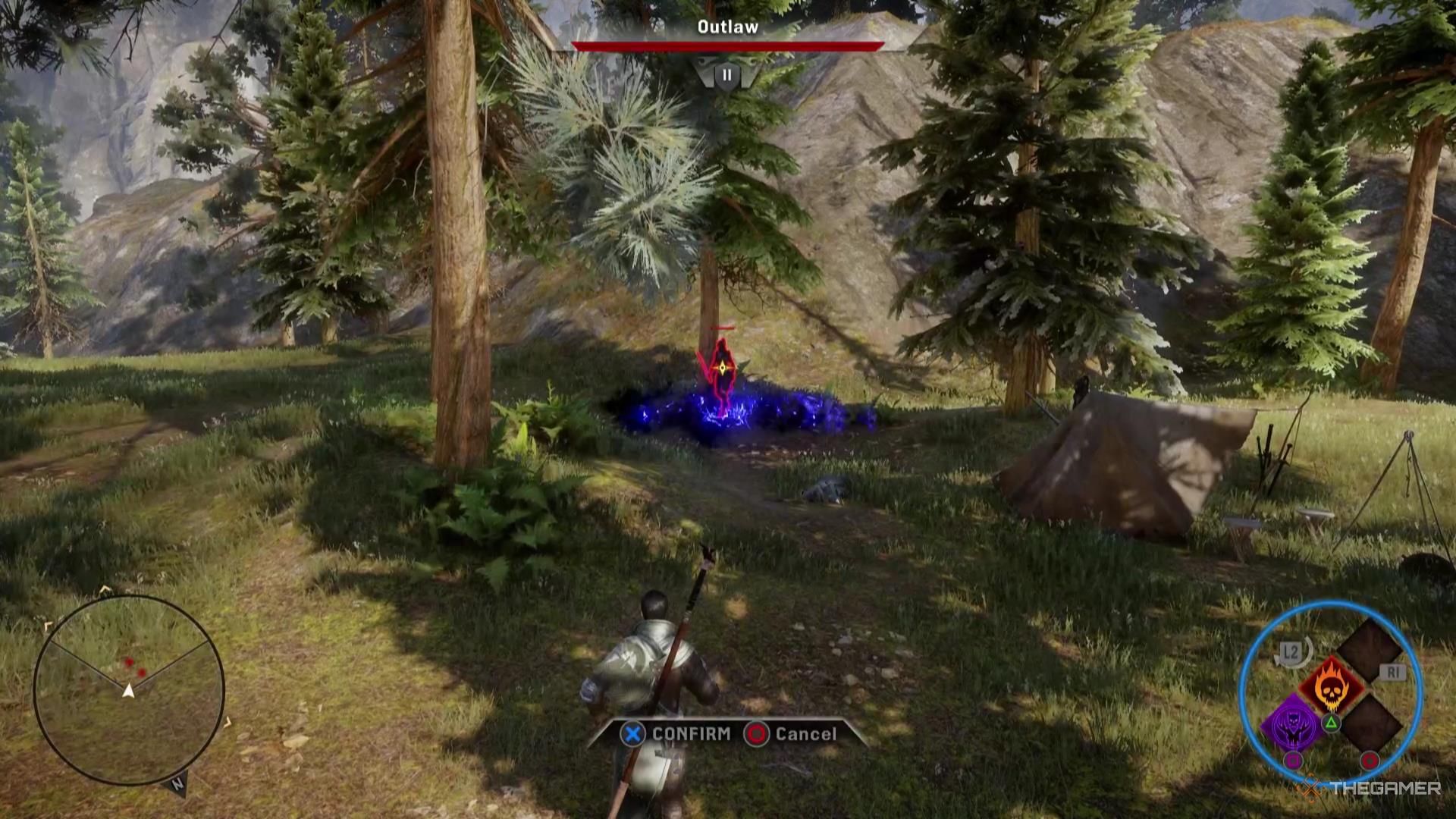 Dorian casting a Necromancy spell in Dragon Age: Inquisition.