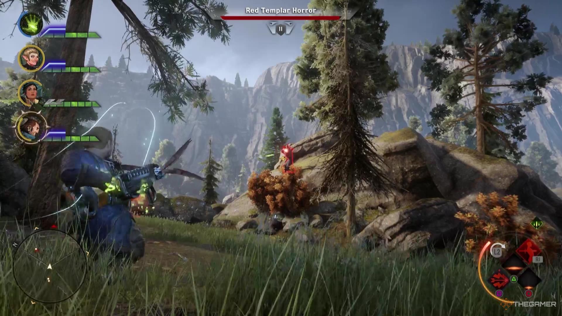 Varric attacks an enemy with Bianca in Dragon Age: Inquisition.