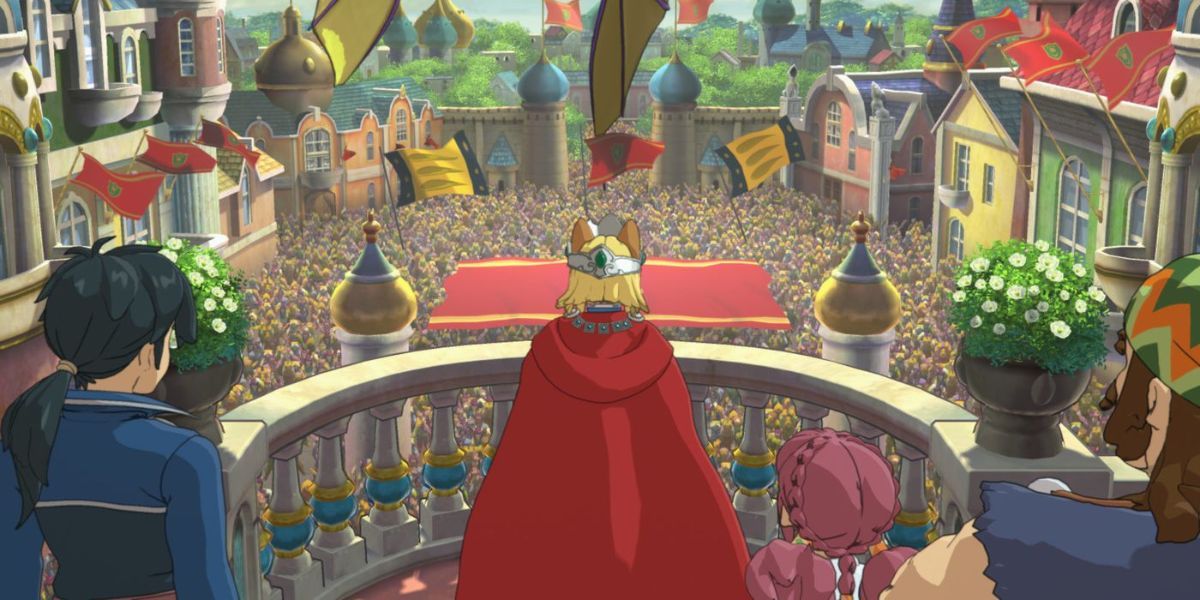 Evan looks upon his kingdom in Ni No Kuni 2.