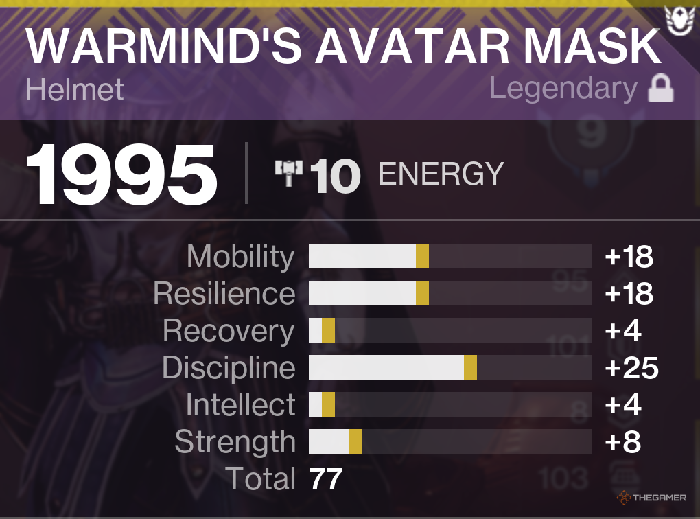 Destiny 2 Armor Stats Distribution Example