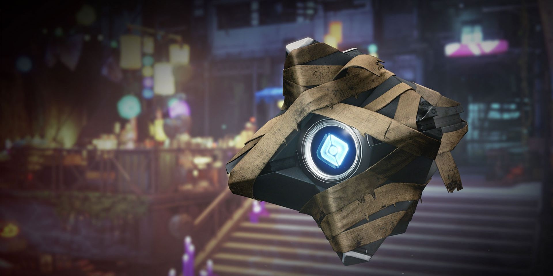 Destiny 2 Ghost with Mummy Shell floating in the city hub