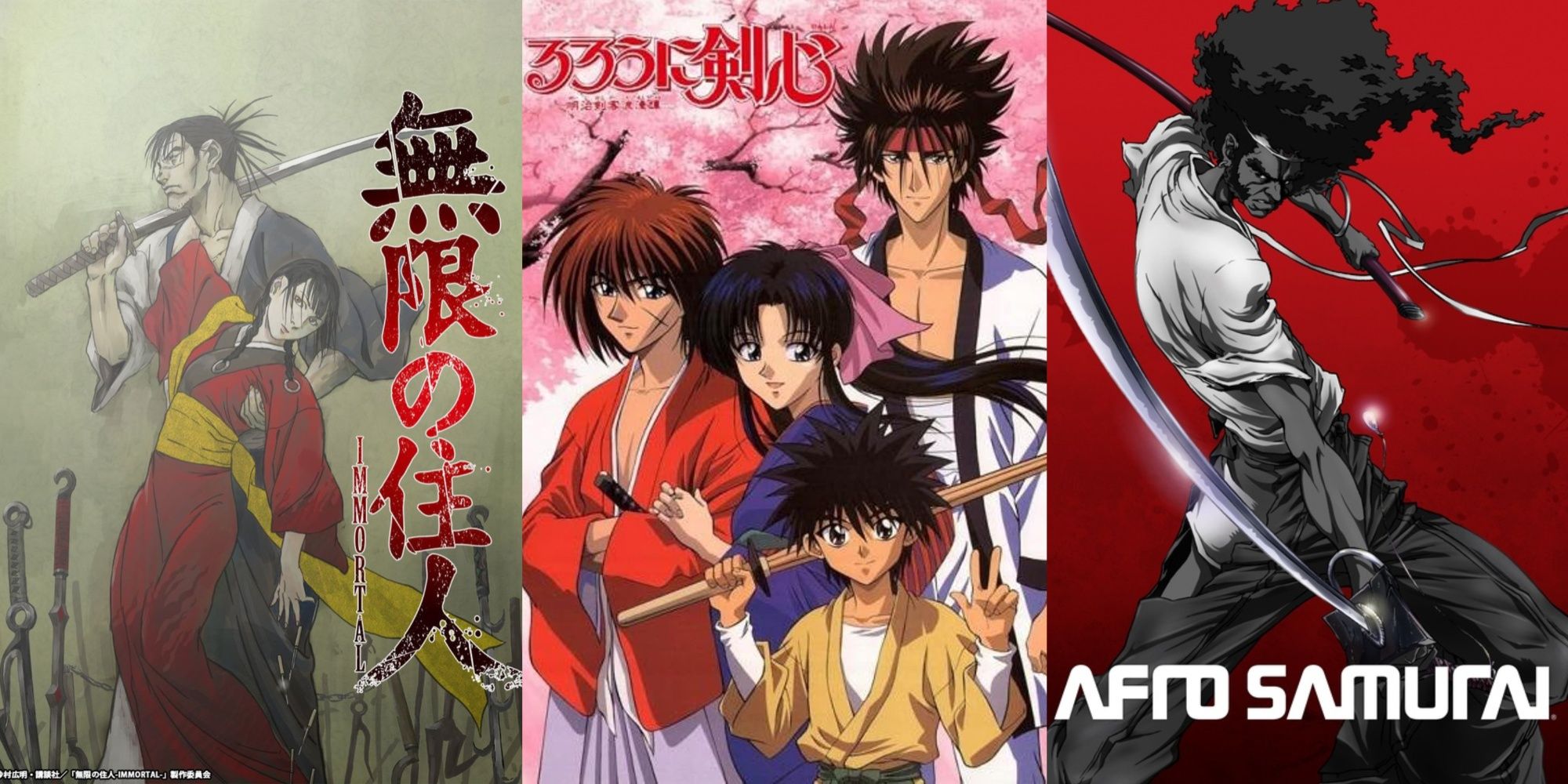 Rurouni Kenshin, Blade of the immortal and Afro Samurai 