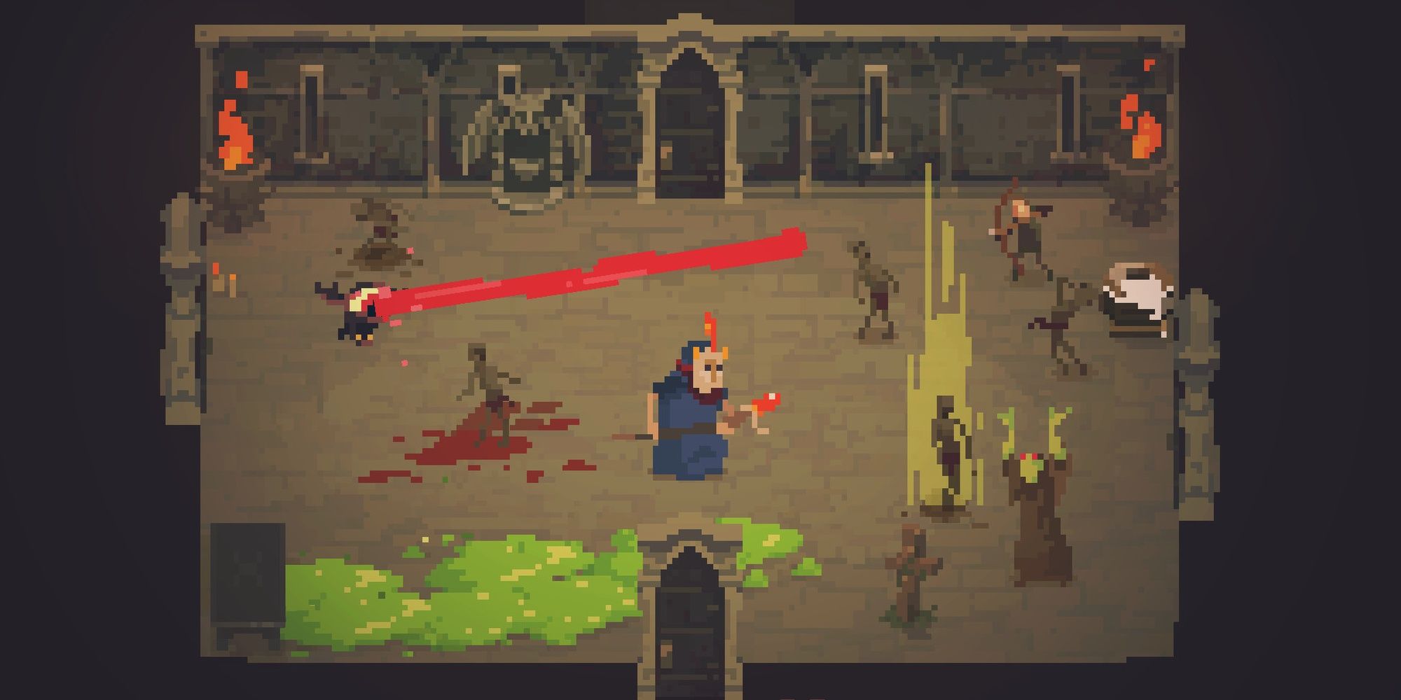 Crawl: Multiple ghost possessed monsters swarming the hero.