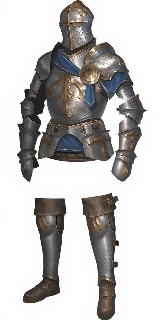 A suit of silver plate armor in Dungeons & Dragons.