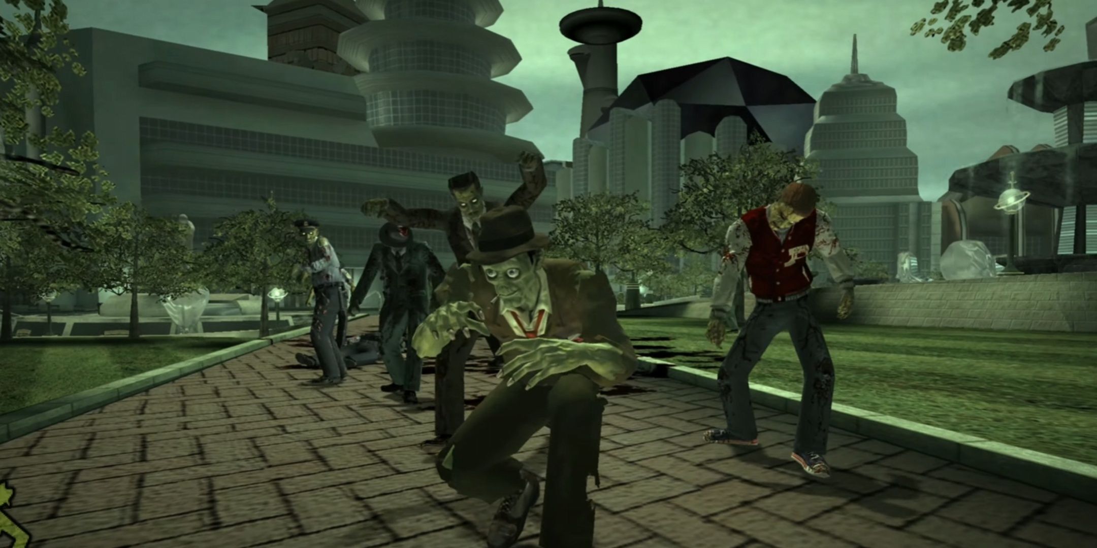 Screenshot of Stubbs The Zombie and his horde.