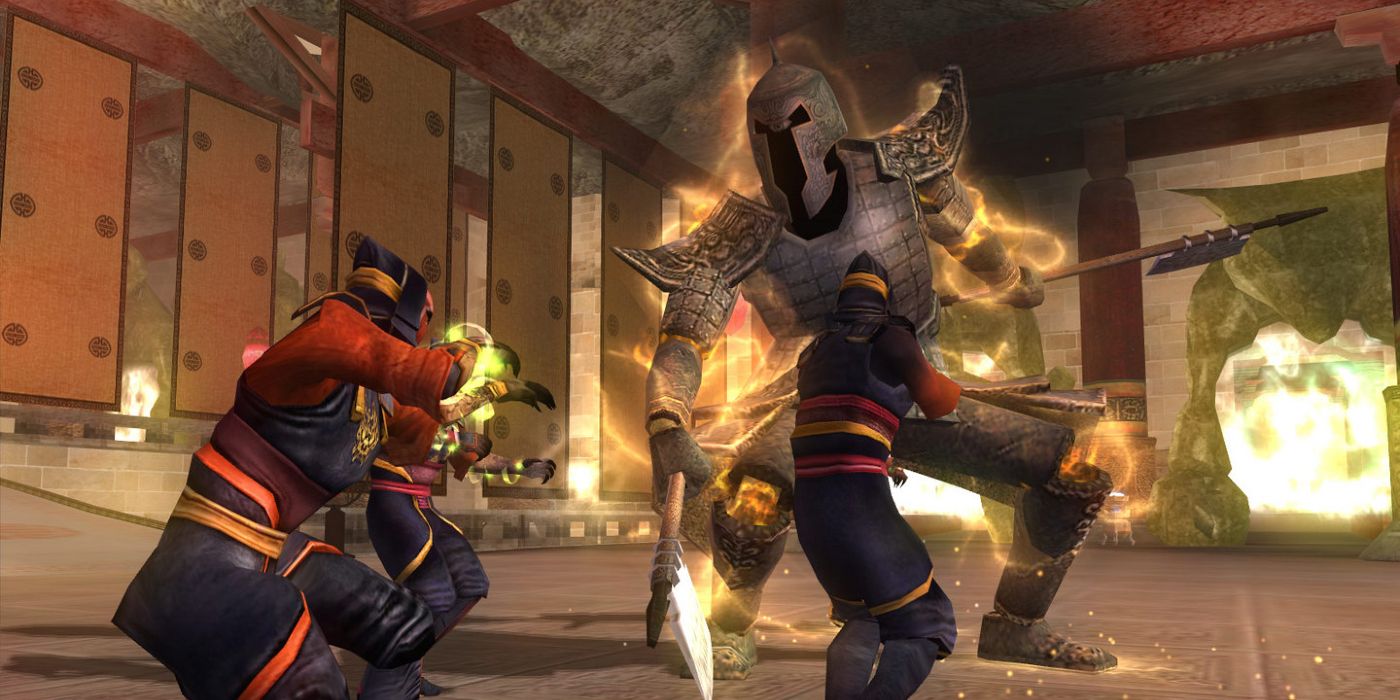 Fighting Armored Warrior in Jade Empire.