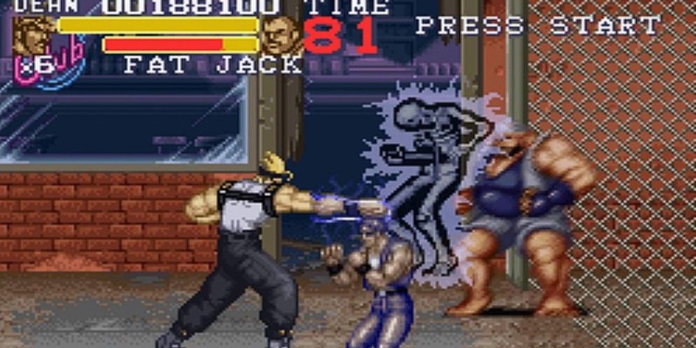 Final Fight 3 screenshot of Jack punching someone.