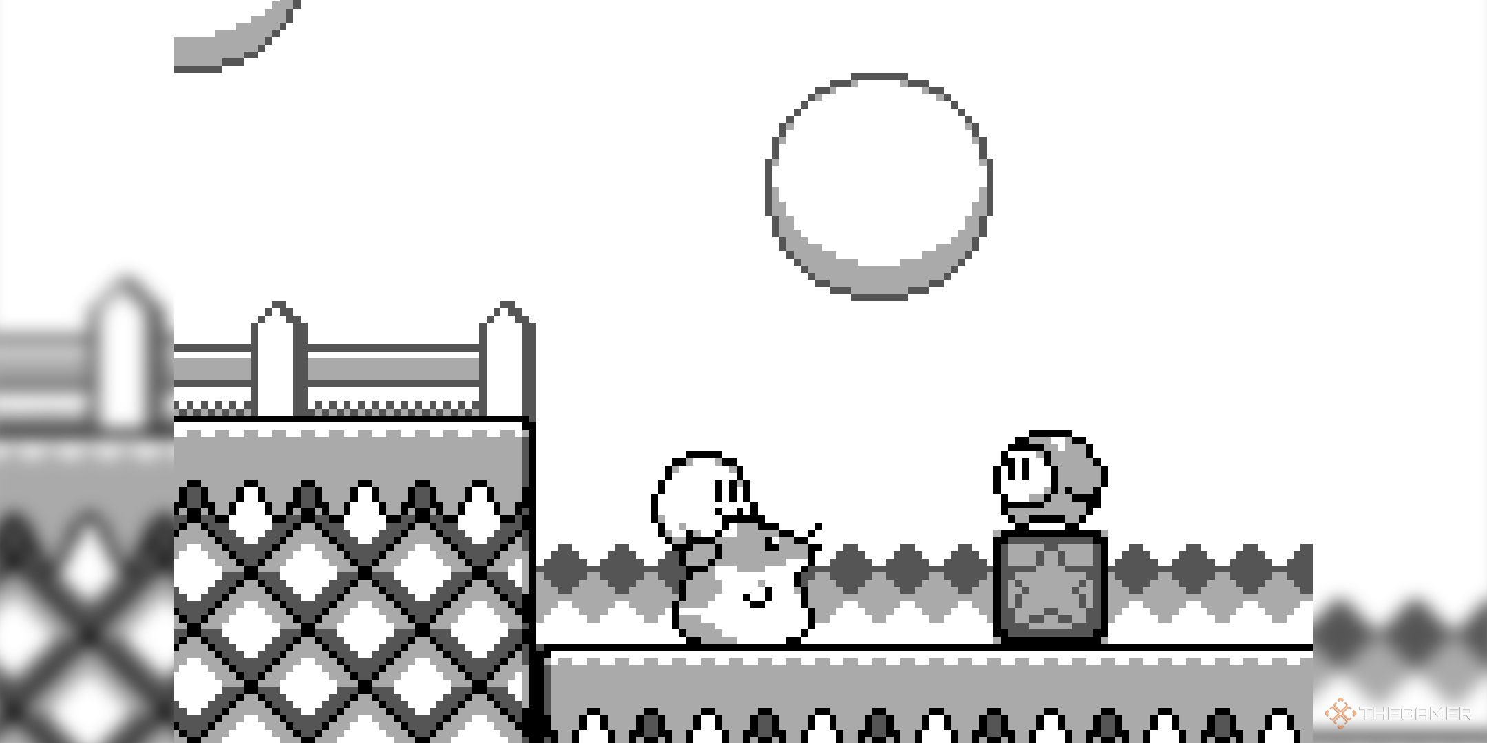 Kirby riding Rick the hamster in Kirby's Dream Land 2.