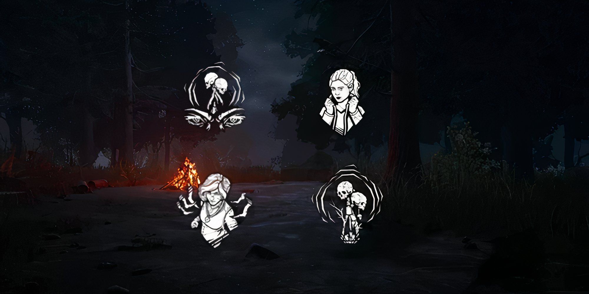 Dead by Daylight campfire and four perk icons