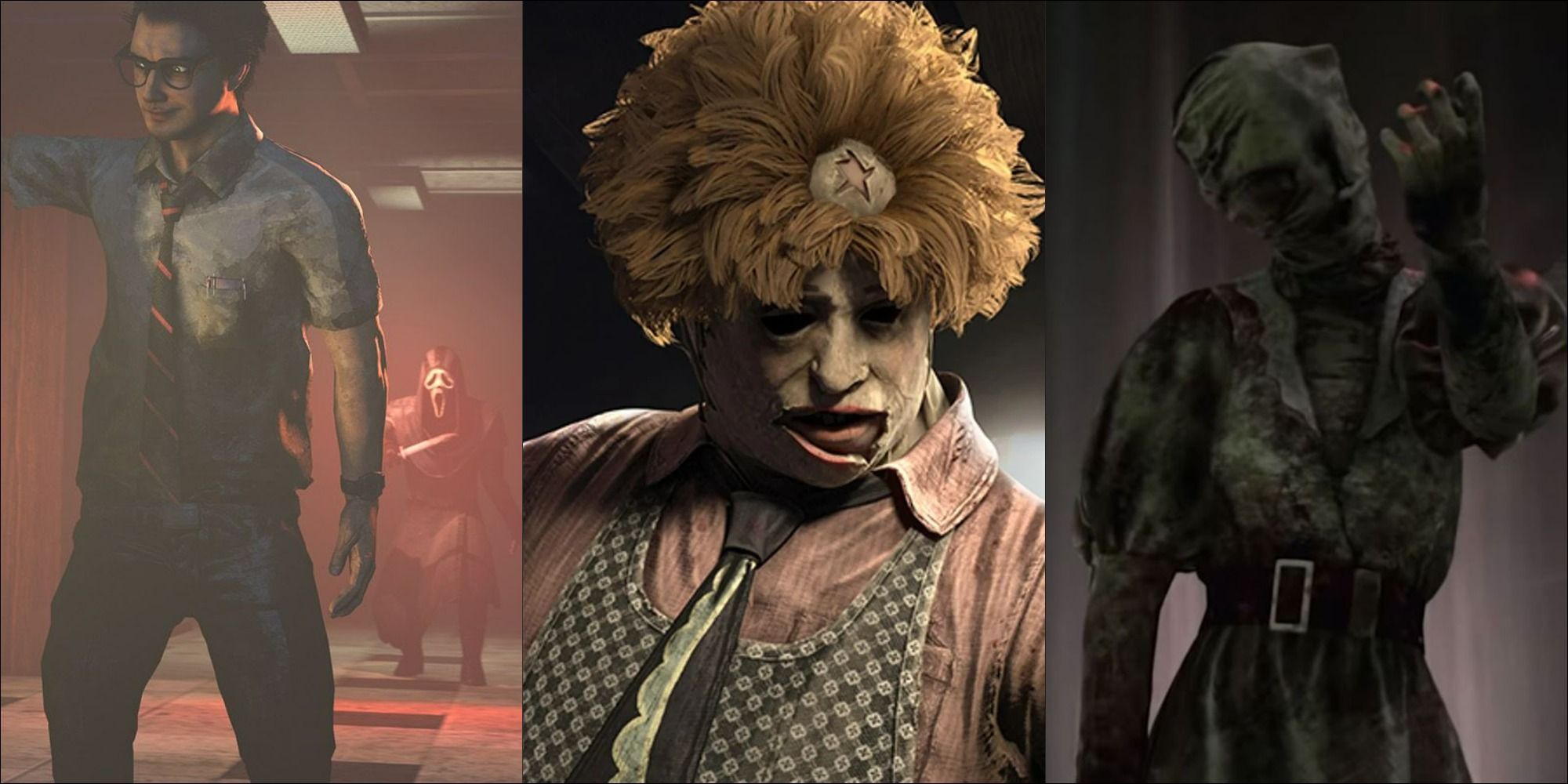 Dwight, Ghost Face, Leatherface, and Nurse from Dead by Daylight