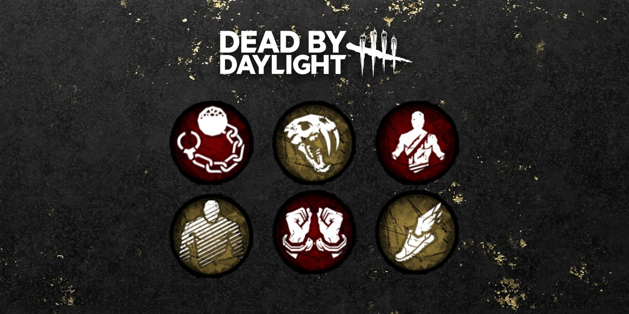 Various status effect icons from Dead by Daylight and the game's logo