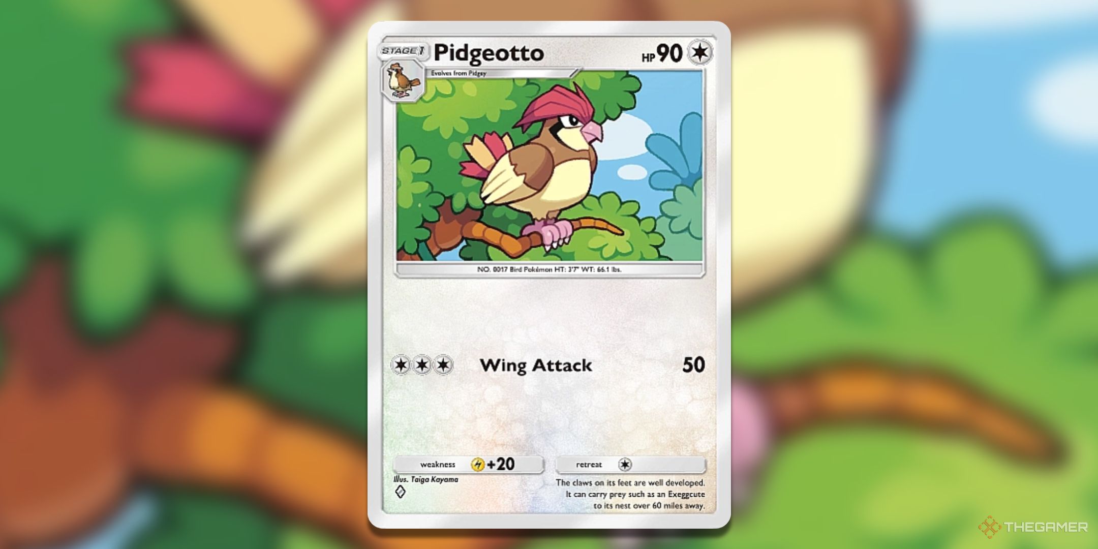 Pidgeotto Mythical Island Pokemon TCG Pocket Card Art.