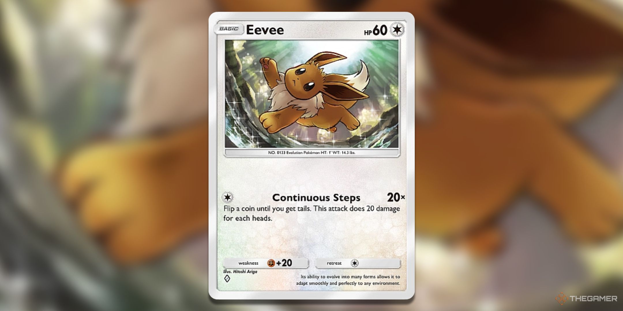 Eevee Mythical Island Pokemon TCG Pocket Card Art.