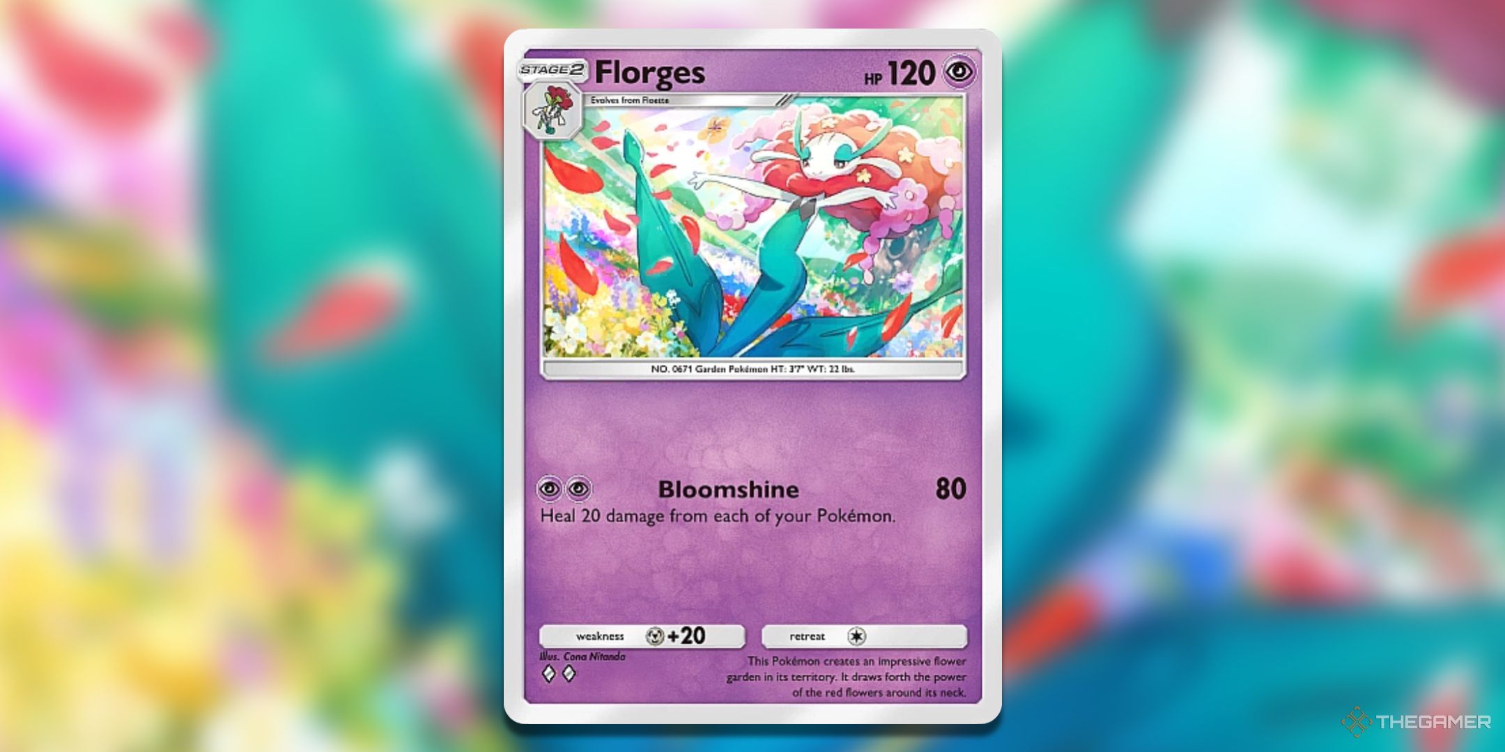 Florges Mythical Island Pokemon TCG Pocket Card Art.