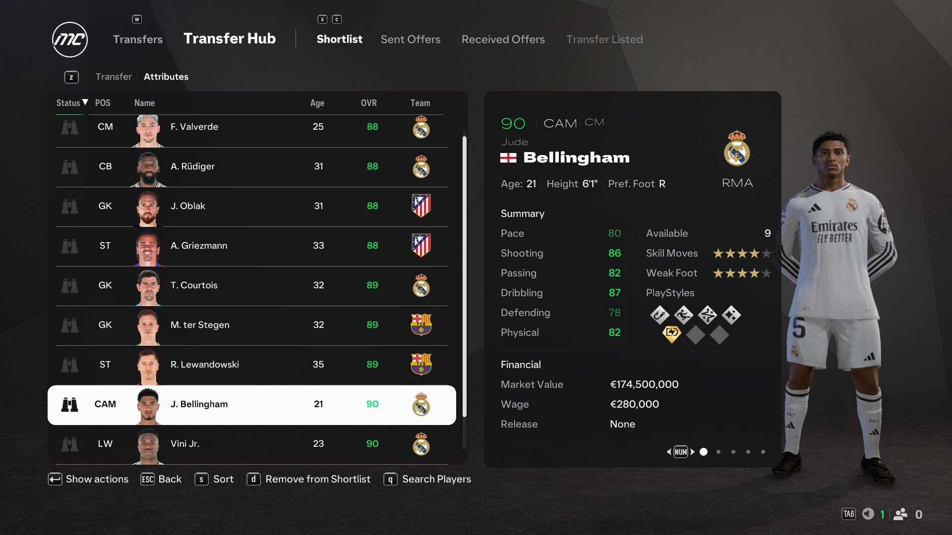 Jude Bellingham in EA Sports FC 25.