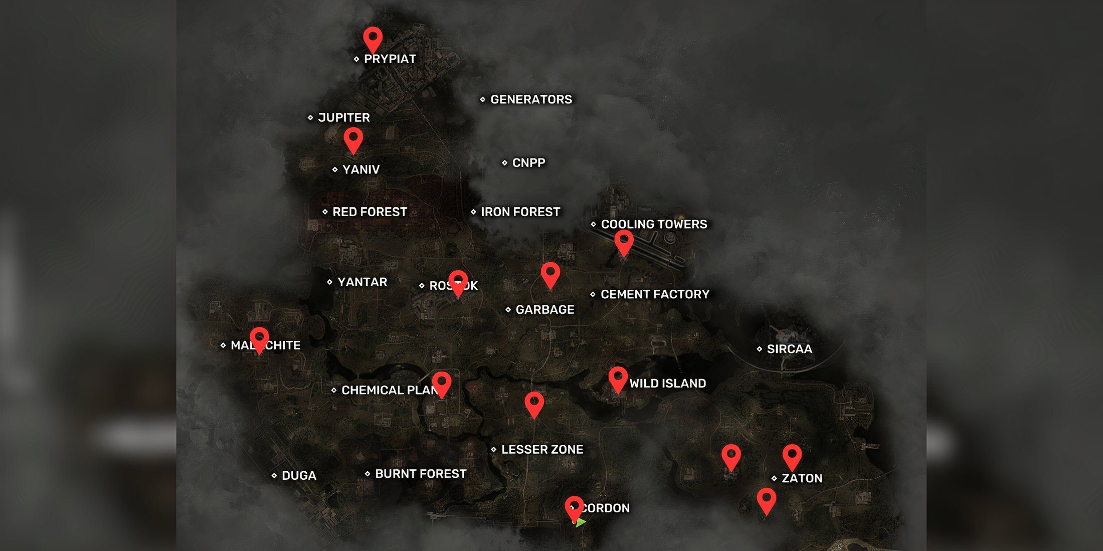 Stalker 2 Map With base and Personal Stash Locations