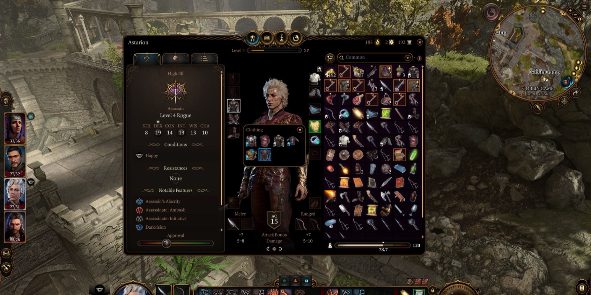 Baldur's Gate 3 Inventory Equipment Slots