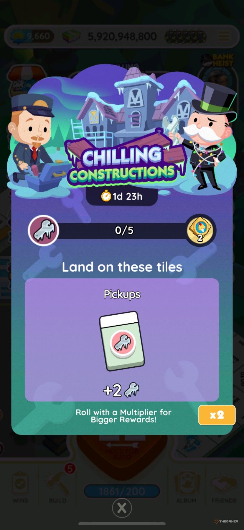 How to earn points in Chilling Construction in Monopoly Go.