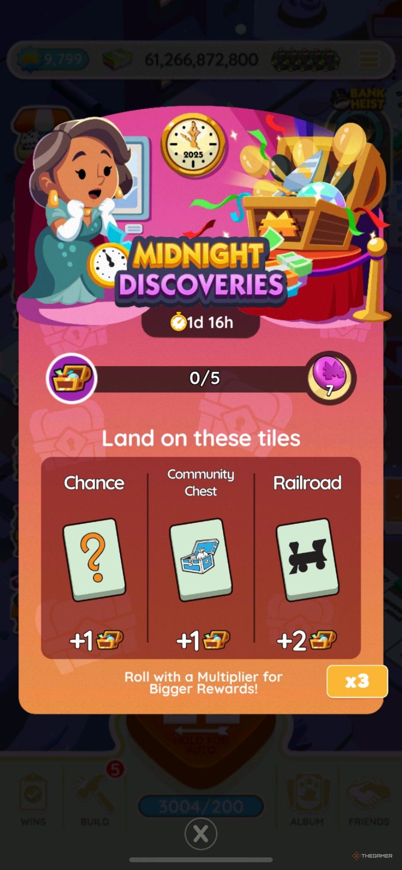 How to earn points for Midnight Discoveries rewards in Monopoly Go.