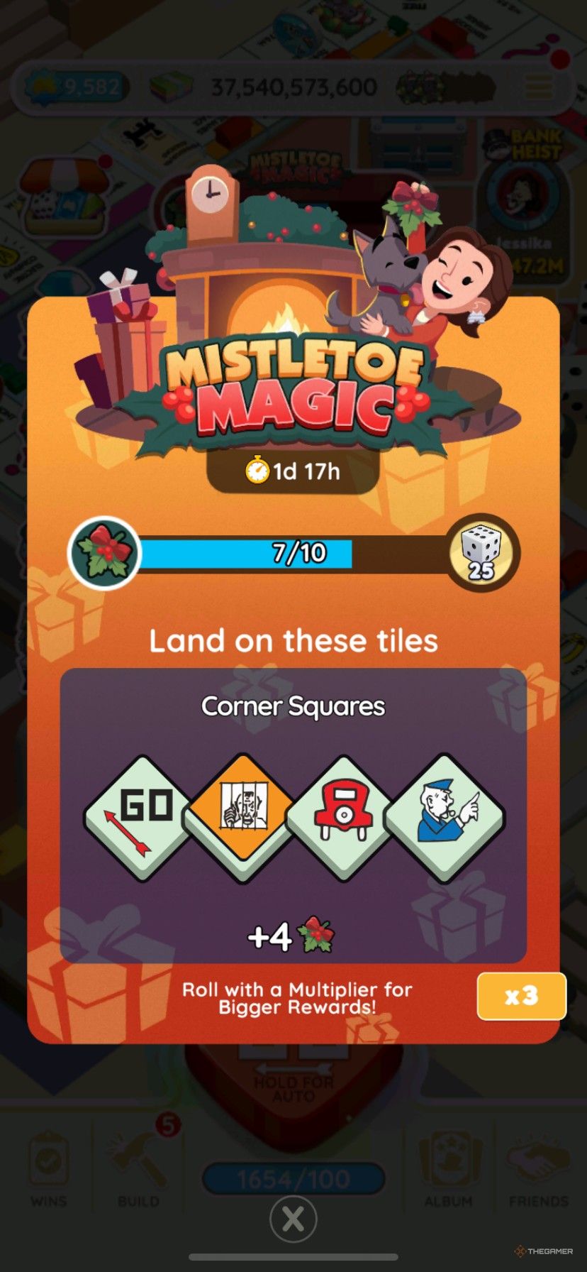 How to earn points in Mistletoe Magic in Monopoly Go.