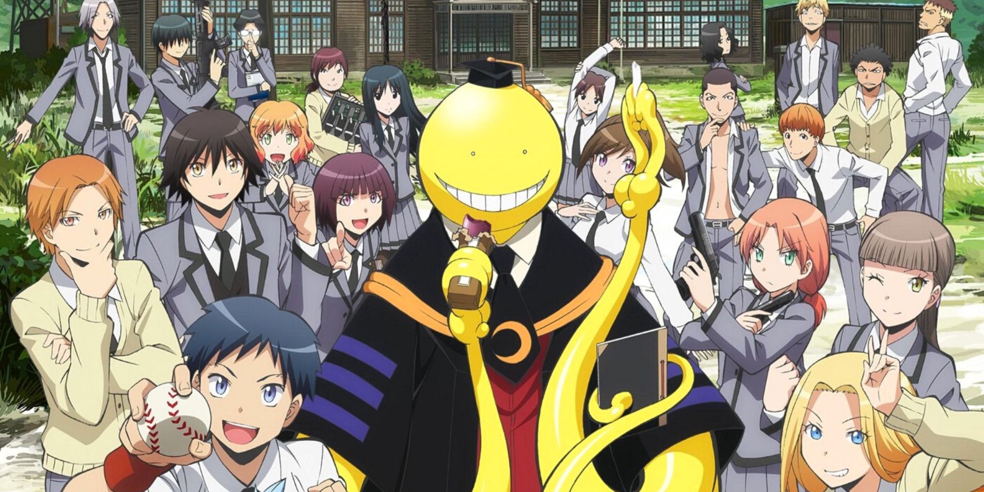 Korosensei and students in Assassination Classroom