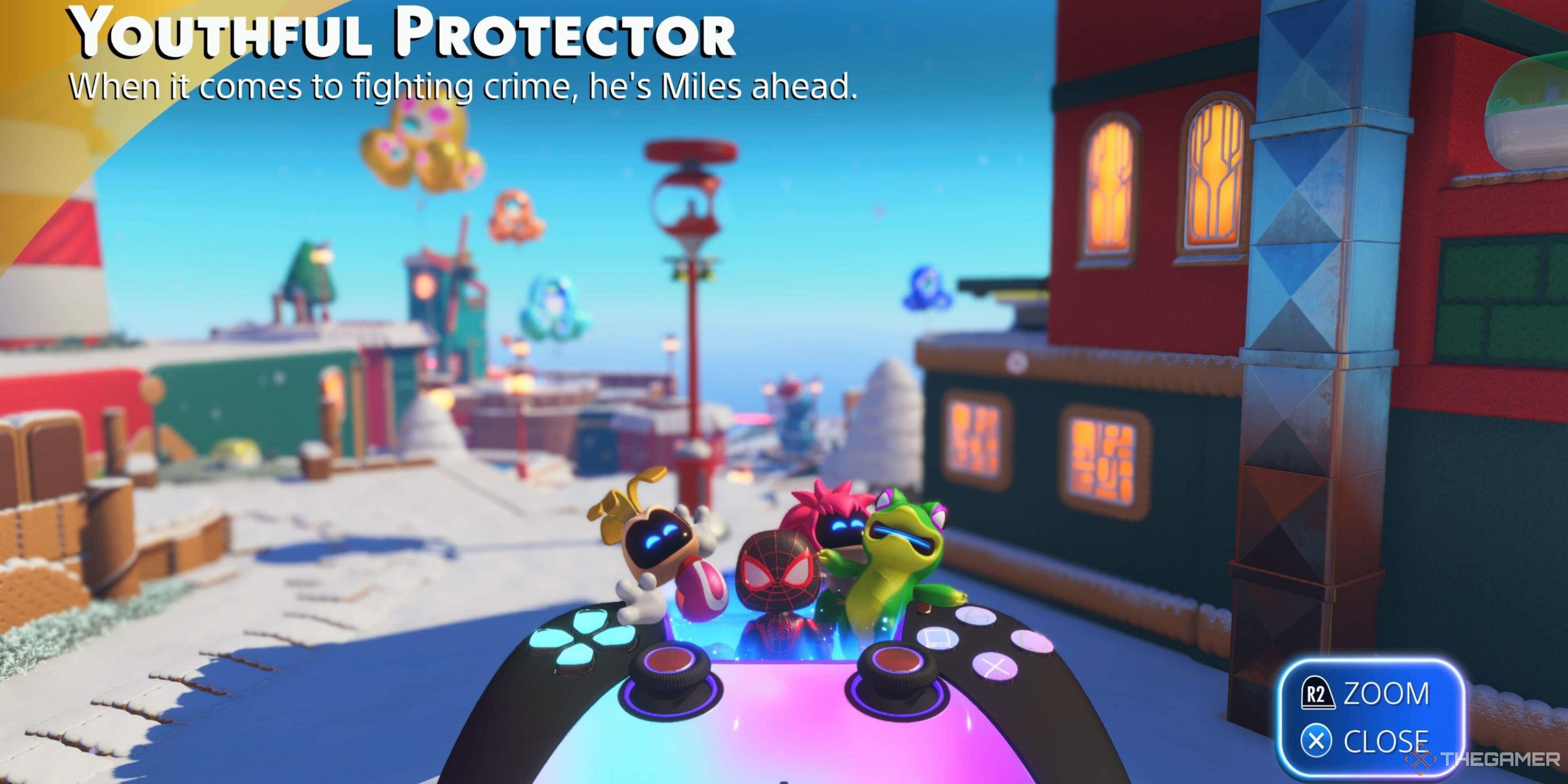 rayman miles gex and tomba bots in a dualsense in astro bot.