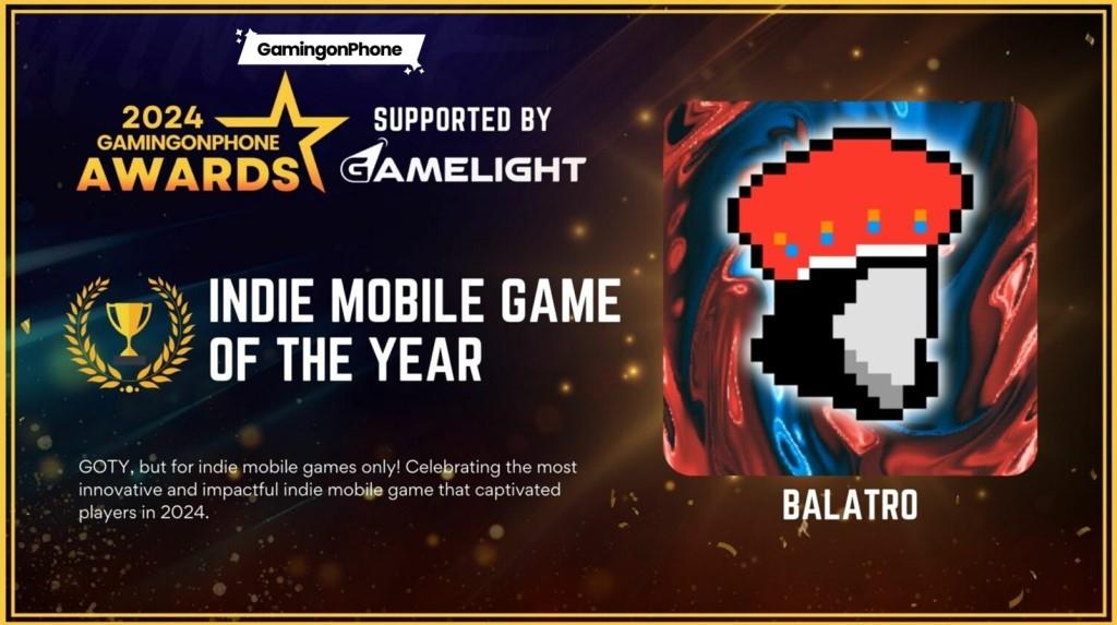 GamingonPhone Awards 2024 Indie Game Of The Year Winner Balatro